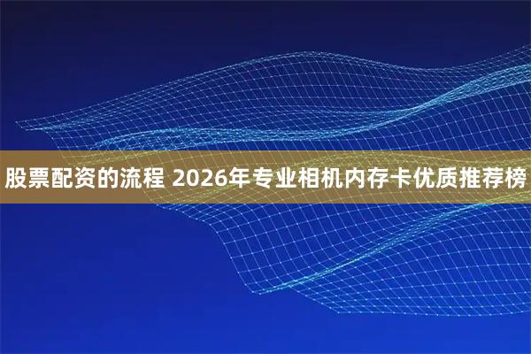 股票配资的流程 2026年专业相机内存卡优质推荐榜
